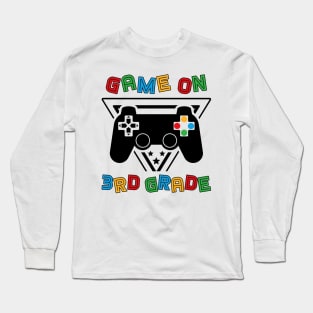 Back To School Game On 3rd Grade Funny Gamer Kids Boys Long Sleeve T-Shirt